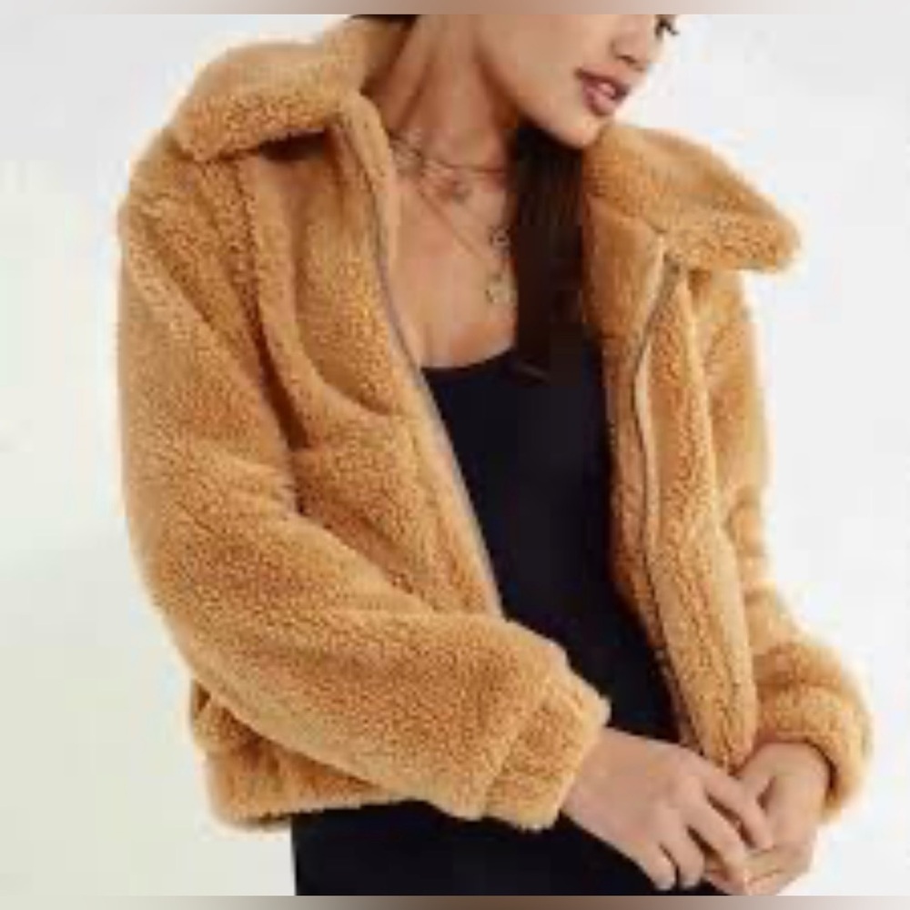 Urban Outfitters Camel Teddy Jacket